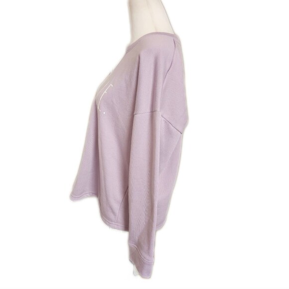 Rae Dunn Lavender Long Sleeve Sweatshirt, SNUGGLE Logo, Soft Fuzzy Insude, M - Picture 2 of 8